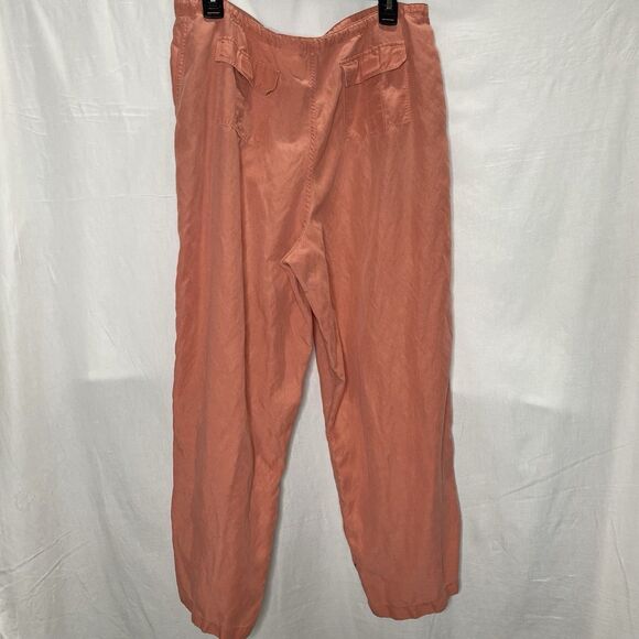 TOMMY BAHAMA Pants Linen Blend Convertible Cropped Wide Leg Womens 14 Coral - Picture 2 of 13